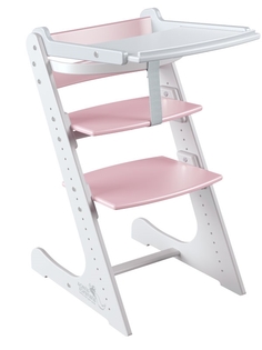Стульчик для кормления Конек Горбунек Комфорт с жестким ограничителем Белый-сакура 87813