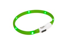 Светящийся ошейник для собак с USB-зарядкой 35см Зеленый No Brand