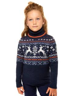 Свитер детский Scandica Norland темно-синий/белый р. 122-128