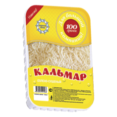 Кальмар Морской запас солено-сушеный стружка 100 г