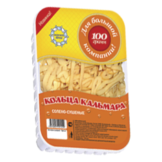 Кальмар Морской запас солено-сушеный кольца 100 г