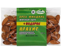 Миндаль Фрунат очищенный 80 г + Арахис Фрунат жареный соленый 60 г