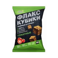 Сухарики льняные Компас Здоровья Флакс Кубики с томатом 40 г
