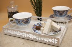 Поднос 28,4х19,7х4 см., Maesta, арт. MA-PD017-W, металл, цвет белый