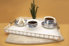 Поднос 44,3х29,2х5 см., Maesta, арт. MA-PD015-WY, металл, цвет белый