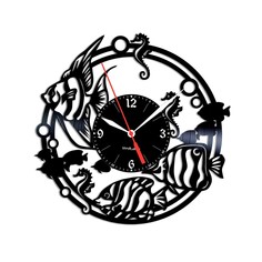 Часы из виниловой пластинки (c) VinylLab - Аквариум