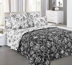 Покрывало "Каприччио 1 Чёрн" из перкали 240х210 стеганое Текс Дизайн