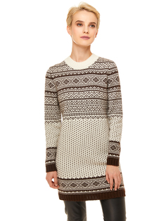 Джемпер женский Scandica Norway белый/коричневый 40/164