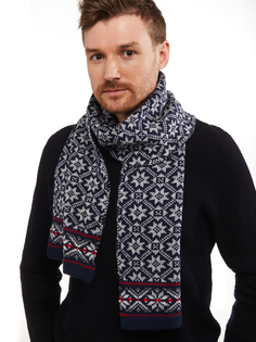 Шарф мужской Scandica Eesti темно-синий/светло-серый меланж One Size