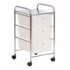 Столик TetChair NY-3296-3, c 3 ящиками, хром, white