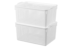 Набор 2-х корзинок с крышками 5,3 л 29,5х18,5х14,5 см Violet Лофт белая violet