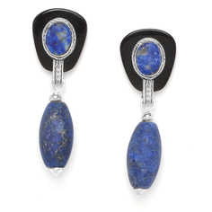 Серьги из бижутерного сплава с лазуритом/рогом Nature Bijoux NB20.2-12-75072