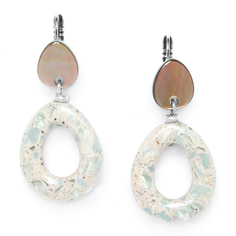 Серьги из бижутерного сплава со стеклом/перламутром Nature Bijoux NB20.2-12-74920