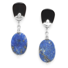 Серьги из бижутерного сплава с лазуритом/рогом Nature Bijoux NB20.2-12-75075
