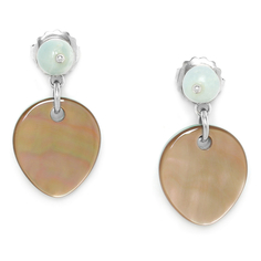 Серьги из бижутерного сплава с амазонитом/перламутром Nature Bijoux NB20.2-12-74931