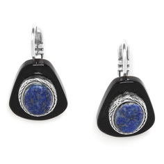 Серьги из бижутерного сплава с лазуритом/рогом Nature Bijoux NB20.2-12-75076
