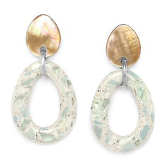 Серьги из бижутерного сплава со стеклом/перламутром Nature Bijoux NB20.2-12-74928