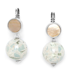 Серьги из бижутерного сплава со стеклом/перламутром Nature Bijoux NB20.2-12-74923