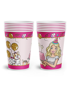 Набор бумажных одноразовых стаканов PrioritY Barbie /2 упаковки /12 стаканов