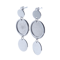 Серьги Moon Paris Ikita с дисками MIK-20.03-069 серебристые