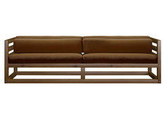 Прямой диван Диван Магнус сосна Орех, Коричневый, вельвет АндерСон