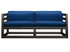 Прямой диван Магнус Мини сосна Венге, Синий, вельвет АндерСон