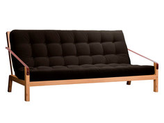 Прямой диван Локи сосна венге Сосна натуральная / Черный, рогожка АндерСон