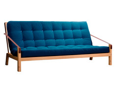 Прямой диван Локи сосна венге Сосна натуральная / Синий, рогожка АндерСон