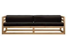 Прямой диван Магнус сосна натуральный Черный, вельвет АНД