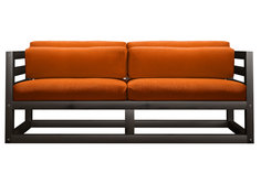 Прямой диван Магнус Мини сосна Венге, Оранжевый, вельвет АндерСон