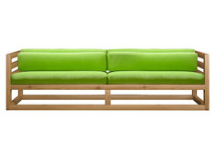 Прямой диван Магнус сосна натуральный Салатовый, вельвет АНД