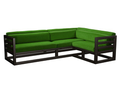 Угловой диван Магнус Угловой сосна Венге, Зеленый, вельвет, Правый АндерСон