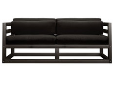 Прямой диван Магнус Мини сосна Венге, Черный, вельвет АндерСон