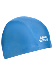 Тканевая шапочка для плавания Mad Wave Adult Lycra, цвет Голубой (17W)