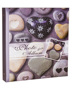 Фотоальбом «Сердечки и камни», 400 фото в кармашках, металлические кольца Veld Co