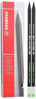 КАРАНДАШ "СТАБИЛО" ч/гр с ластиком 3шт арт. 4918/НВ-3В Stabilo