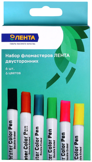 Набор фломастеров Лента двусторонние 6 шт Lenta