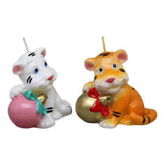 Свеча новогодняя фигурная Тигренок микс 3 в ассортименте No Brand