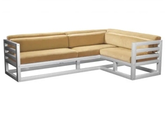 Угловой диван Магнус Угловой сосна белая эмаль Белый, вельвет, Правый АНД