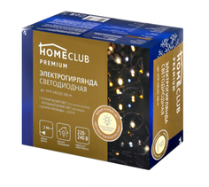 Световая гирлянда новогодняя Home Club 14,9 м белый теплый