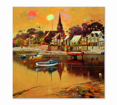 Картина интерьерная на холсте Poly Print Art "Бумажные домики 5" 60х60 см.