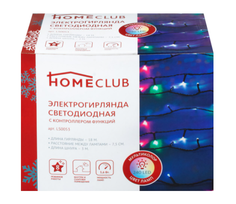 Световая гирлянда новогодняя Home Club 18 м разноцветный