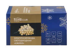 Световая гирлянда новогодняя Home Club 8 м разноцветный