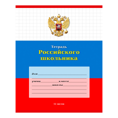 Тетрадь Profit Российского школьника 12 листов А5 скрепка клетка