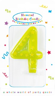 Свеча для торта Procos Party Essentials 4 с держателем