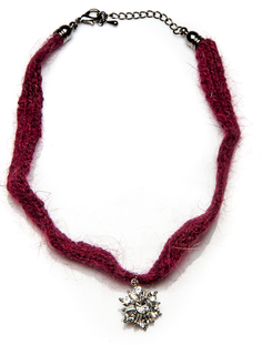 Колье Moon Paris, ringo чокер, шерсть, подвеска, MR-1710-055 бордовый