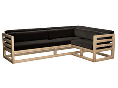 Угловой диван Магнус Угловой сосна натуральный Черный, вельвет, Правый АНД