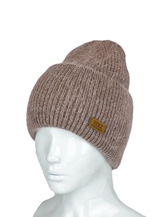 Шапка бини женская Ferz 42418LL тёмно-бежевая р.56-58