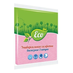 Салфетка Eco line универсальная вискозная 30 х 30 см 3 шт