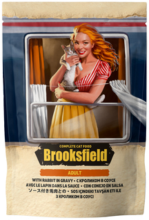Влажный корм для кошек BROOKSFIELD Adult кусочки в соусе, кролик, 85г